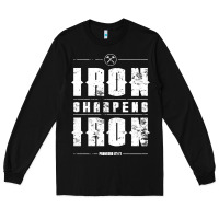 Black iron sharpens iron proverbs christian bible verse religious pullover h Long Sleeve Tee - linhVisuals