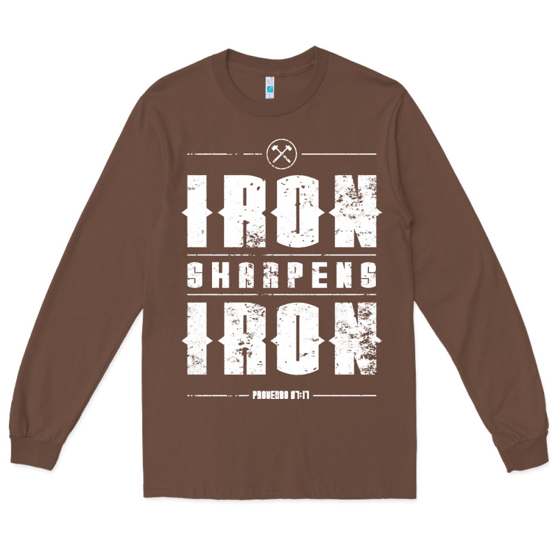 Iron Sharpens Iron Proverbs Christian Bible Verse Religious Pullover H Long Sleeve Tee by linhVisuals | Teevron