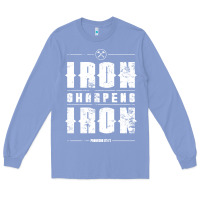 Colony Blue iron sharpens iron proverbs christian bible verse religious pullover h Long Sleeve Tee - linhVisuals