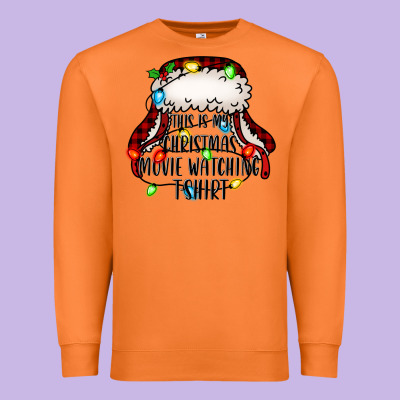 This Is My Christmas Movie Watching Premium Sweatshirt Designed By Jasminsmagicworld