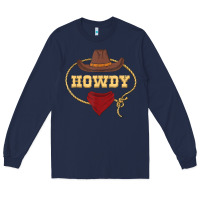 Navy howdy shirt western rodeo country cowboy texan t shirt Long Sleeve Tee - linhVisuals
