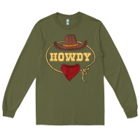 Army Green howdy shirt western rodeo country cowboy texan t shirt Long Sleeve Tee - linhVisuals