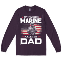 Plum my favorite marine calls me dad t  shirt father's day flag my favorite Long Sleeve Tee - linhVisuals