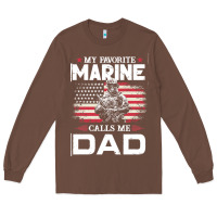 Chestnut my favorite marine calls me dad t  shirt father's day flag my favorite Long Sleeve Tee - linhVisuals