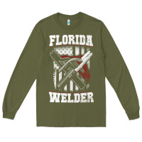 Army Green welding longsleeves t shirt florida fl american welder gifts Long Sleeve Tee - linhVisuals