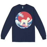 Navy bedlington terrier t  shirt bedlington terrier gifts   ocean waves sur Long Sleeve Tee - linhVisuals