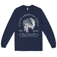 Navy blackfoot tribe native american indian pride respect darker t shirt Long Sleeve Tee - linhVisuals