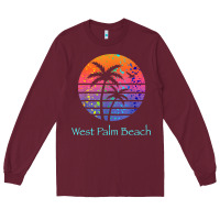 Burgundy west palm beach tropical t shirt for family vacations Long Sleeve Tee - linhVisuals