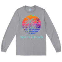 Heather Grey west palm beach tropical t shirt for family vacations Long Sleeve Tee - linhVisuals