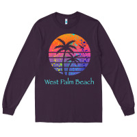 Plum west palm beach tropical t shirt for family vacations Long Sleeve Tee - linhVisuals