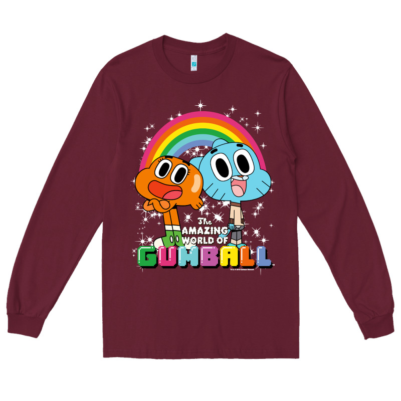 Cn The Amazing World Of Gumball & Darwin Rainbow Portrait Pullover Hoo Long Sleeve Tee by linhVisuals | Teevron