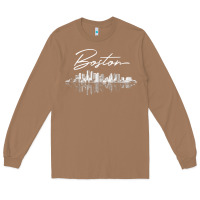 Toasted Coconut boston skyline t shirt for women, men, girls & boys Long Sleeve Tee - linhVisuals