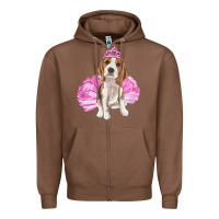 Chestnut Balerina beagle with tutu Zipper Hoodie - RanaPortraitStore