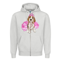 Dove Grey Balerina beagle with tutu Zipper Hoodie - RanaPortraitStore