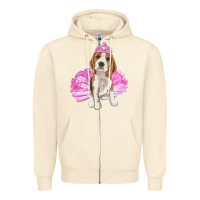 Sandshell Balerina beagle with tutu Zipper Hoodie - RanaPortraitStore