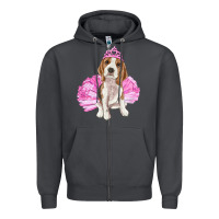 Smoke Balerina beagle with tutu Zipper Hoodie - RanaPortraitStore