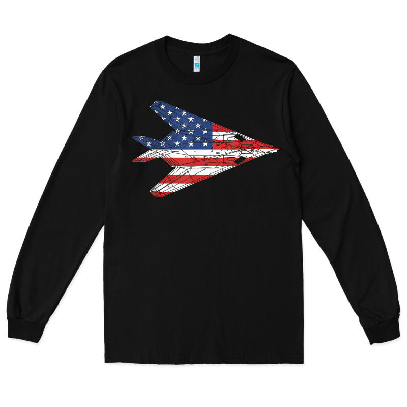 F 117 Stealth Nighthawk Aircraft American Flag F117 T Shirt Long Sleeve Tee by linhVisuals | Teevron