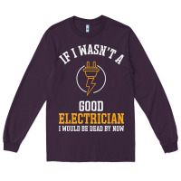 Plum electrician gifts for men & funny electrical design t shirt Long Sleeve Tee - linhVisuals