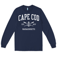 Navy cape cod ma vintage crossed oars & boat anchor sports sweatshirt Long Sleeve Tee - linhVisuals
