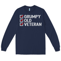 Navy grumpy old veteran patriotic american military veteran t shirt Long Sleeve Tee - linhVisuals
