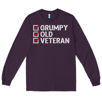 Plum grumpy old veteran patriotic american military veteran t shirt Long Sleeve Tee - linhVisuals