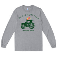 Heather Grey diddly squat farm green, tractor tee for farmer t shirt Long Sleeve Tee - linhVisuals