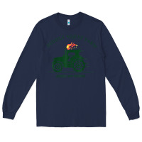 Navy diddly squat farm green, tractor tee for farmer t shirt Long Sleeve Tee - linhVisuals