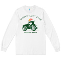 White diddly squat farm green, tractor tee for farmer t shirt Long Sleeve Tee - linhVisuals
