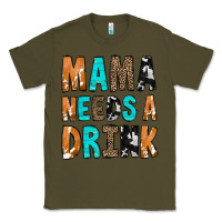 Army Green Mama Needs a Drink Classic Tee - CowCowDesign
