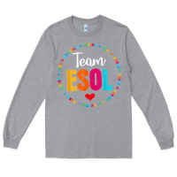 Heather Grey back to school teachers crew students   team esol teacher t shirt Long Sleeve Tee - linhVisuals