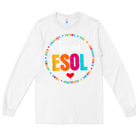 White back to school teachers crew students   team esol teacher t shirt Long Sleeve Tee - linhVisuals