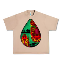 Burro african masks teardrop  3 Urban Heavy Tee - BundleAndBundleShop