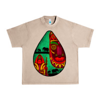 French Oak african masks teardrop  3 Urban Heavy Tee - BundleAndBundleShop