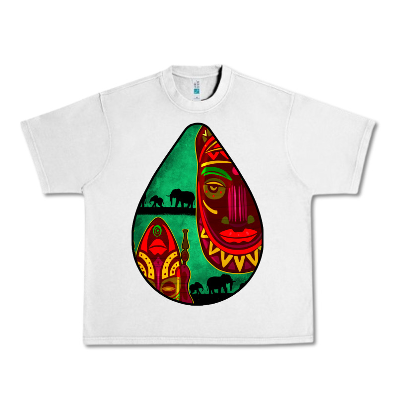 African Masks Teardrop  3 Urban Heavy Tee by BundleAndBundleShop | Teevron