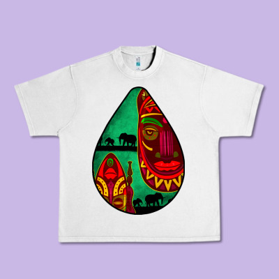 African Masks Teardrop  3 Urban Heavy Tee Designed By Bundleandbundleshop