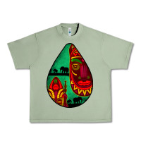 Oil Green african masks teardrop  3 Urban Heavy Tee - BundleAndBundleShop