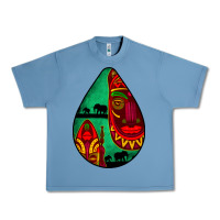 Pebble Blue african masks teardrop  3 Urban Heavy Tee - BundleAndBundleShop