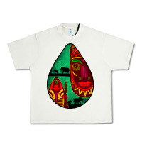 Pistachio african masks teardrop  3 Urban Heavy Tee - BundleAndBundleShop