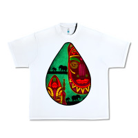 White african masks teardrop  3 Urban Heavy Tee - BundleAndBundleShop