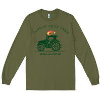 Army Green diddly squat farm green, tractor tee for farmer t shirt Long Sleeve Tee - linhVisuals