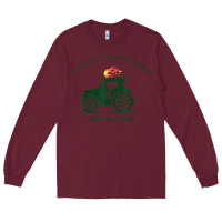 Burgundy diddly squat farm green, tractor tee for farmer t shirt Long Sleeve Tee - linhVisuals