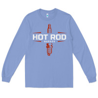 Colony Blue hot rod garage custom retro classic car spark plug t shirt Long Sleeve Tee - linhVisuals