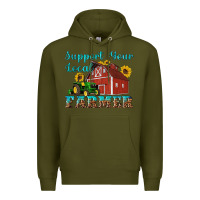 Army Green western support your local farmer Premium Hoodie - Artiststas