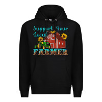 Black western support your local farmer Premium Hoodie - Artiststas