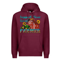 Burgundy western support your local farmer Premium Hoodie - Artiststas