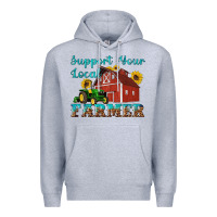 Heather Grey western support your local farmer Premium Hoodie - Artiststas