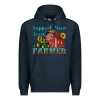Navy western support your local farmer Premium Hoodie - Artiststas