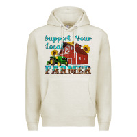 Oatmeal Heather western support your local farmer Premium Hoodie - Artiststas