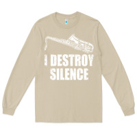 Mushroom Saxophone I Destroy Silence Saxophonist | For Musicians Long Sleeve Tee - linhVisuals