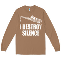 Toasted Coconut Saxophone I Destroy Silence Saxophonist | For Musicians Long Sleeve Tee - linhVisuals